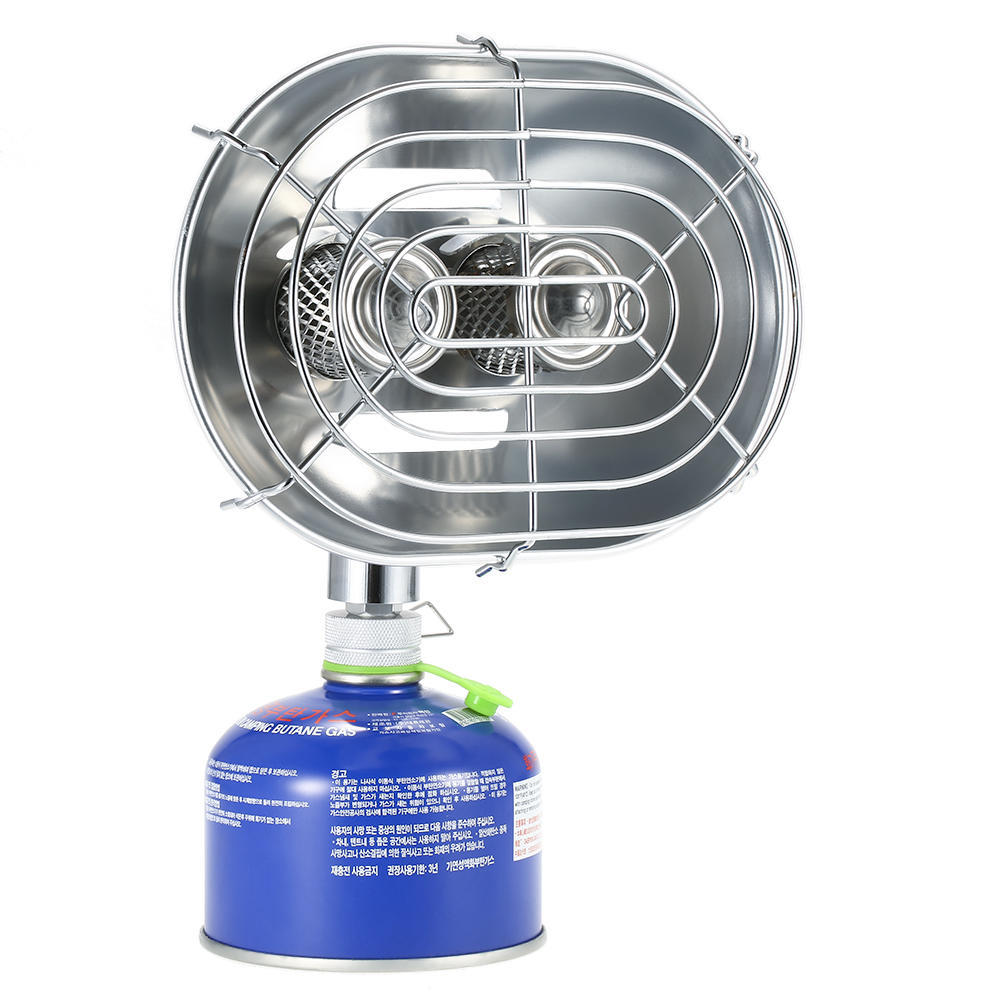 Двухголовочный уличный обогреватель Портативный инфракрасный обогреватель для кемпинга Обогреватель Газовая плита с газовым адаптером Обогреватель
