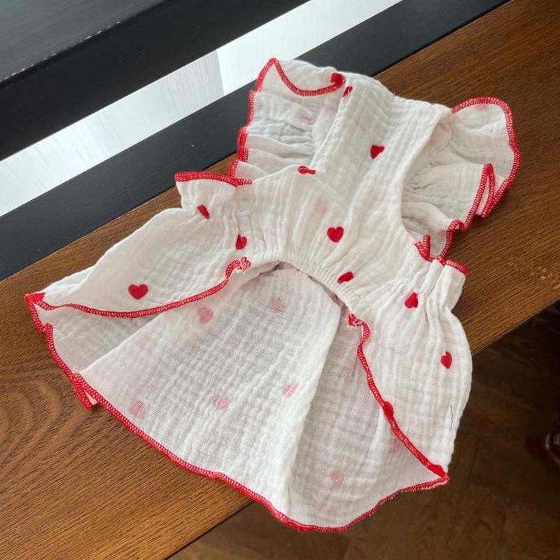 Heart Pullover Dog Dress for Medium to Large Dogs for Spring Basic Heart Pullover Clothes Princess Heart Pattern
