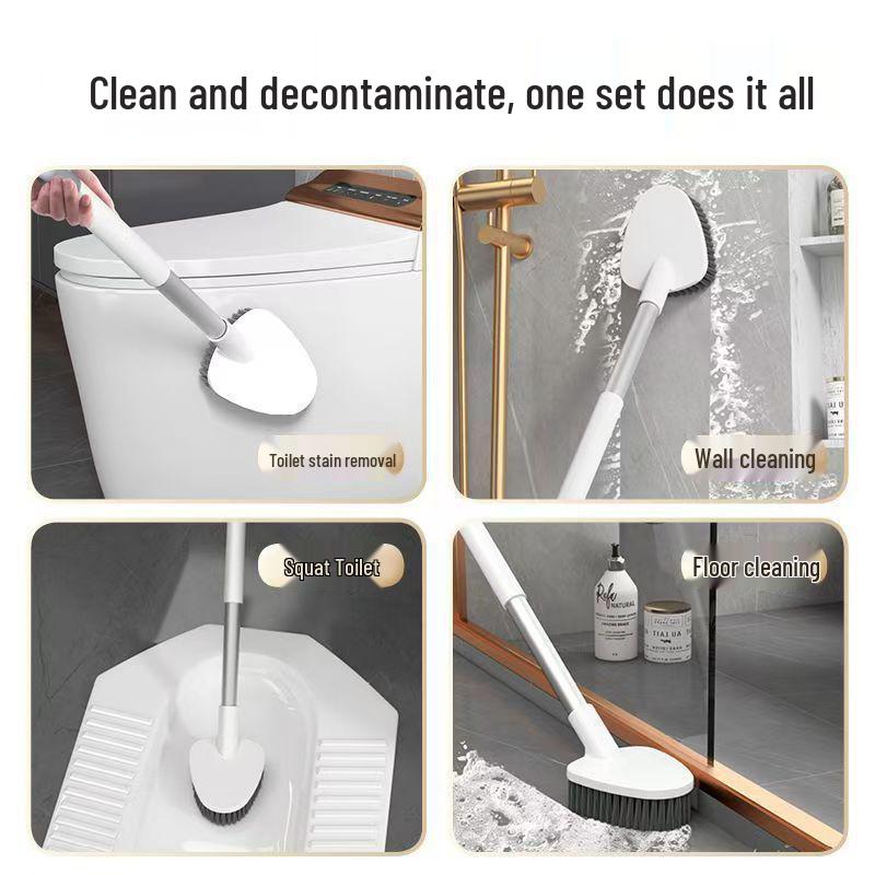 Four-Piece Wall-Mounted Toilet Brush Set for Bathroom Cleaning