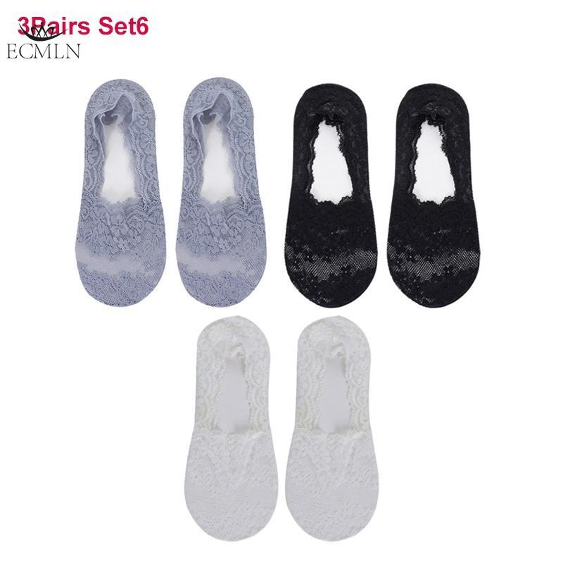

Новые кружевные носки-лодочки для женщин на лето тонкие неглубокие силиконовые нескользящие не спадающие невидимые носки One Szie