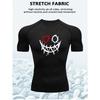 Men's White Evil Smile Print Compression T-Shirt, Quick Dry Breathable Workout Top
