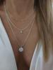 2pcs Silvery Layered Necklace Set for Women Minimalist Dainty Coin Pendant Stainless Steel Trendy Daily Bridal Fashion Jewelry