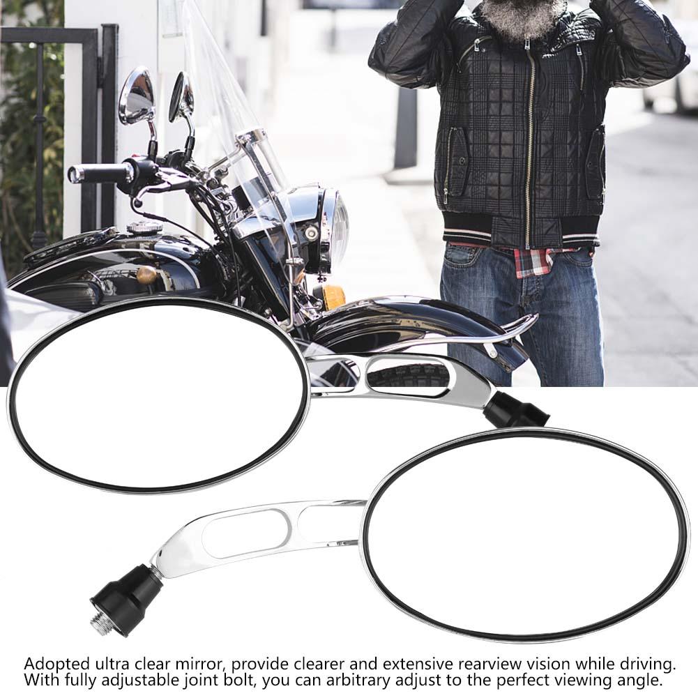 2Pcs Motorcycle Modified Round Rearview Mirror Chrome Rear View Side Mirrors