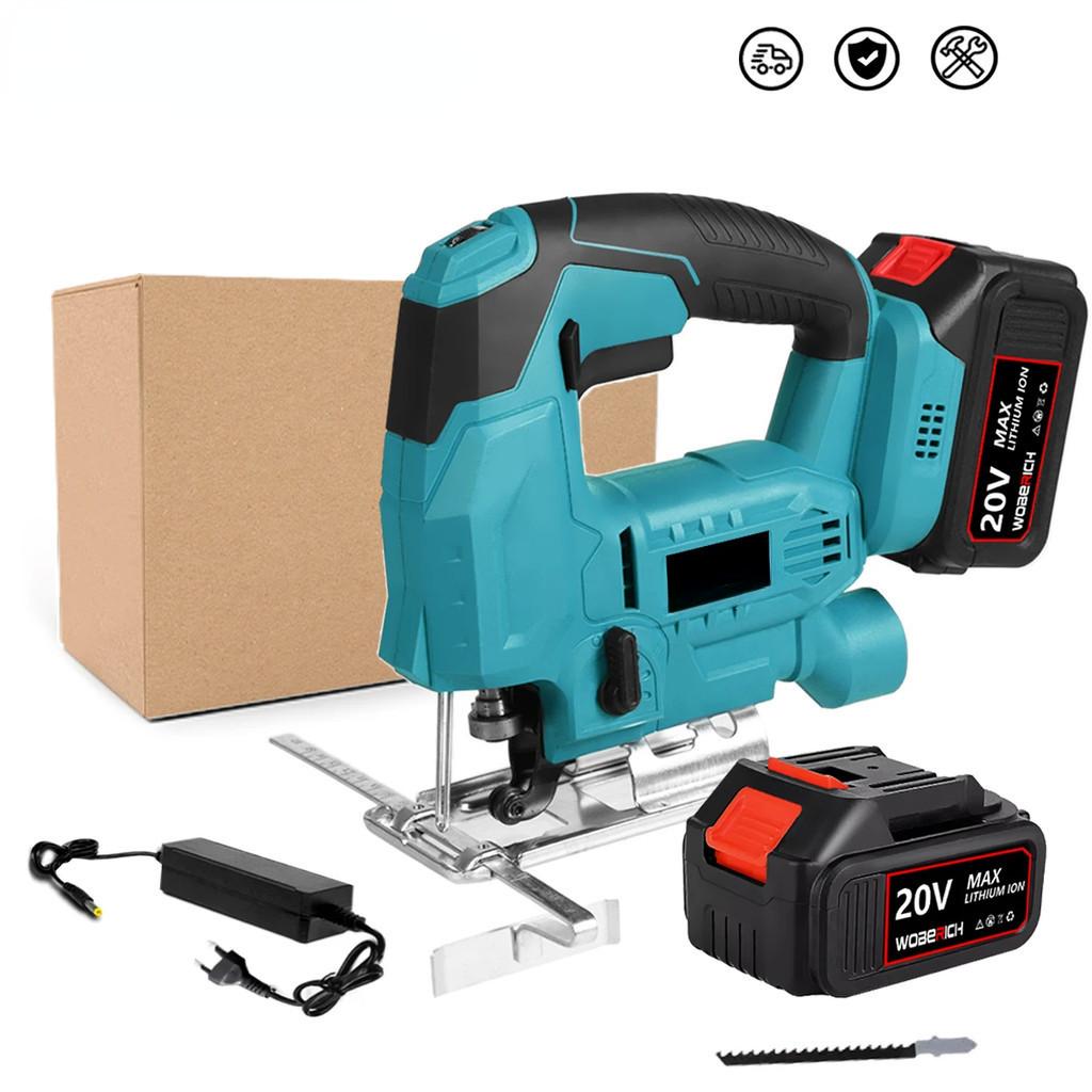 

6-ступенчатая беспроводная электрическая лобзиковая пила для дома, портативная изогнутая пила, многофункциональный электроинструмент для деревообработки, синий