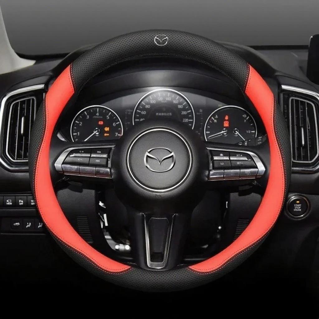 For Mazda 3 5 6 SKYACTIV Axela Atenza CX30 CX50 CX5 CX7 CX8 CX9 MX5 RX8 BT50 Suede Leather Car Steering Wheel Cover Accessories