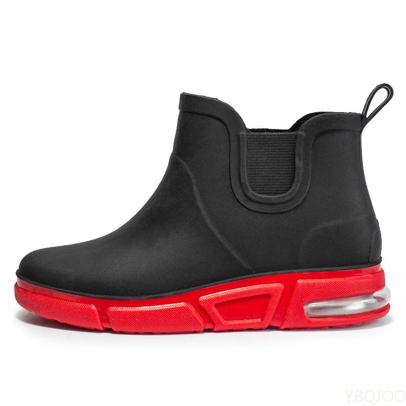 Fashion Men Rainboots Waterproof Rain Boots Ankle Fishing Car Wash Water Shoes PVC Male Winter Fashion Outdoor Flat Non-slip Comfortable