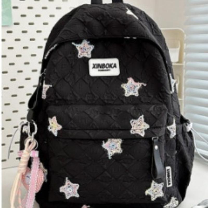 Star Schoolbag Female Junior High School Students Cute Versatile Large Capacity Backpack High Value Student Backpack Trend