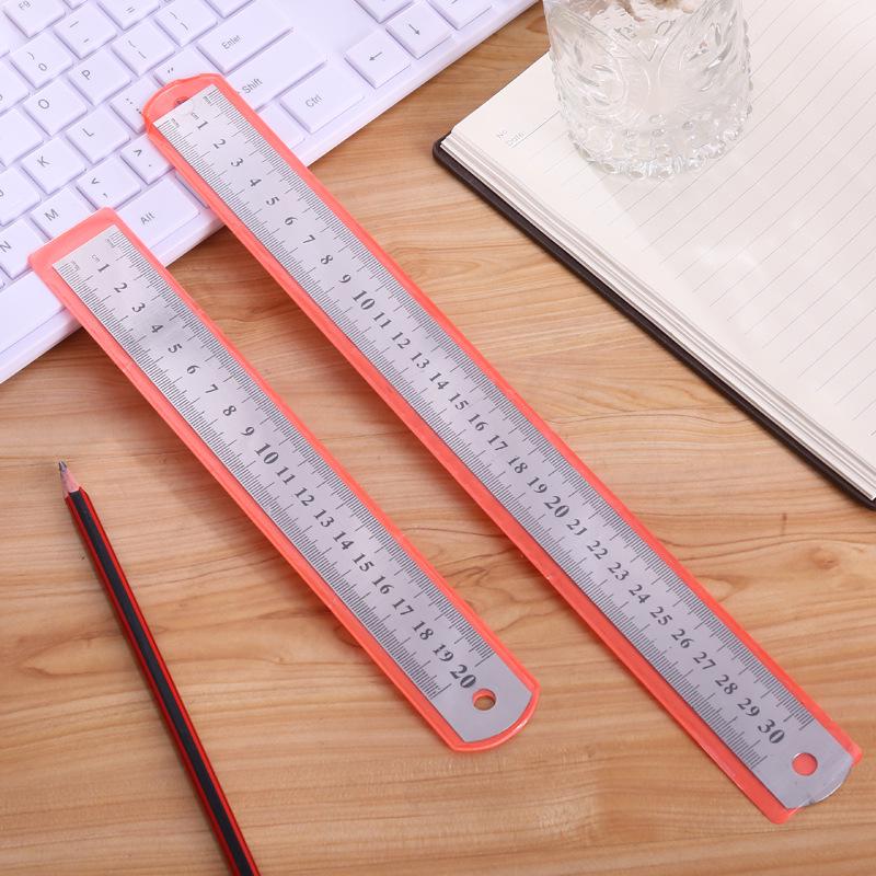 Stainless Steel 0.5mm Thick Ruler: 20cm & 30cm Metal Measuring Tool