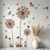 2 Sheets Dandelion Wildflower Wall Decals Peel And Stick Floral Butterflies Wall Stickers