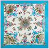 New Brand Bandana Shawl 100% Twill Silk Scarf Floral 130cm Square Scarves Print Kerchief Woman Headband Hijab Scarf&Wraps