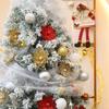 3/5Pcs Glitter Artificial Christmas Flowers Christmas Tree Decoration for Home Fake Flowers Xmas Ornament New Year Party Decor