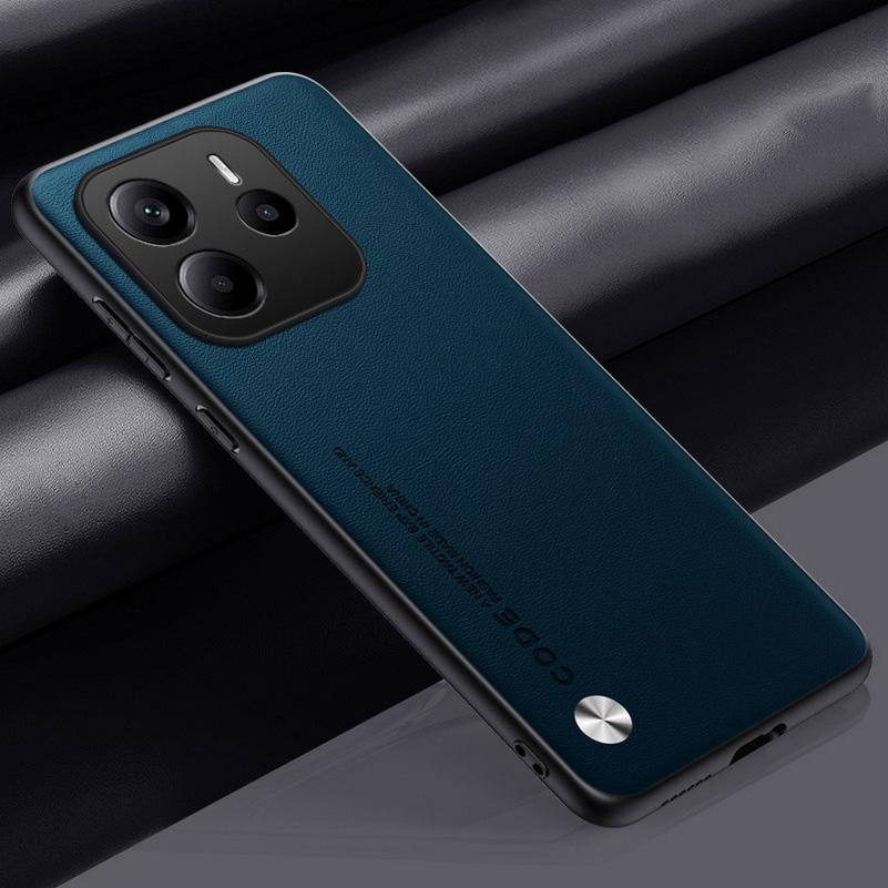 Schlichte Ledertasche für Xiaomi Redmi Note 14 4G Note 13 Pro 12 Pro + 11T Pro 11S 11E 11 10 Pro Max Luxus-Hartschalen-Telefonabdeckung Fundas