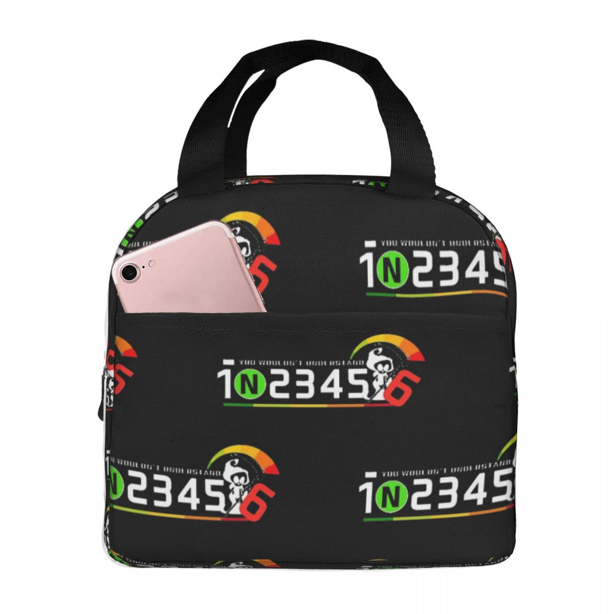 1N23456 Motorcycle Gear Biker Insulated Lunch Bag for Kids School Cooler Thermal Food Box Tote Portable Lunch Boxes Container One Size
