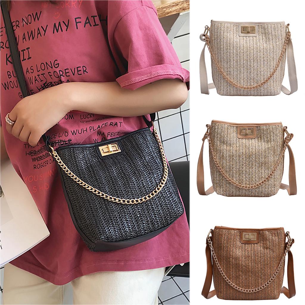 Buy [BA] Women Straw Versatile Messenger Bag Fashion Single Shoulder ...