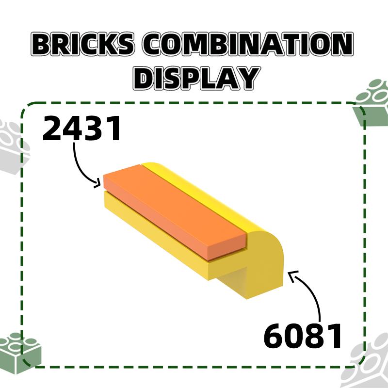 44Pcs/lot 6081Corner 4Hole Slope Curved 2x4x1 1/3 featuring Top Block Moc Colour Accessories Works With featuring Brick Kids Toy