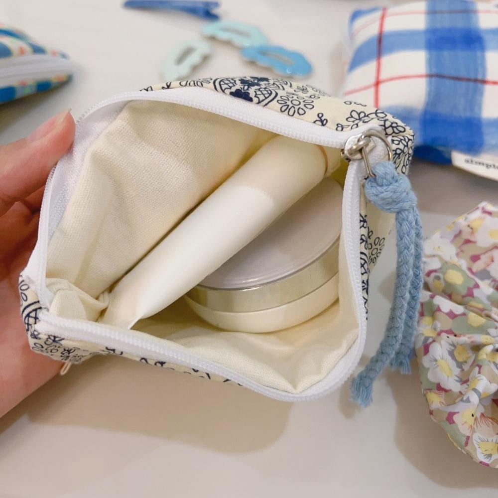 Borsa da cosmetico a fiori e quadri alla moda, pochette, grande capacità, organizer da viaggio, trousse, mini rossetti, borsa per riporre il trucco