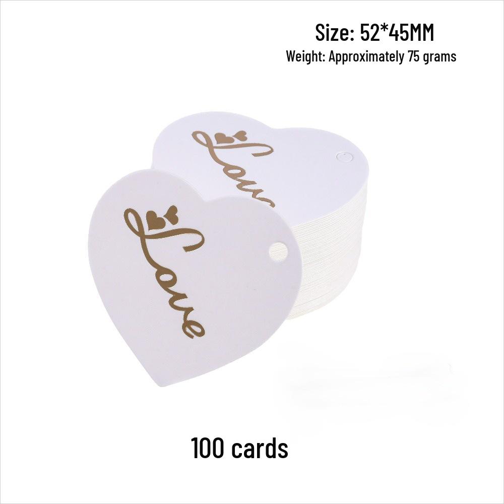 Heart-Shaped Cowhide Paper Blank Tag - Valentine's Day Red Label