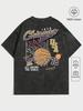 Women Casual Cotton Washed TShirt Chicago USA Basketball Printing Tops Fashion Oneck Tee Short Oversize Street Female Clothing