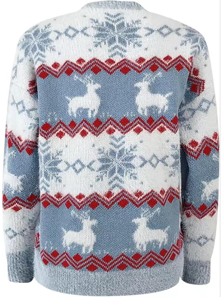 2024 Women's European and American Knitted Christmas Sweater Pullover