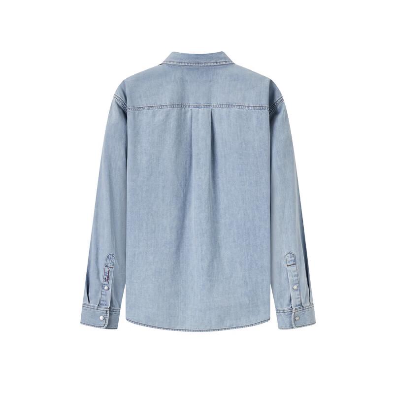 JOEONE Men's Light Blue Denim Shirt