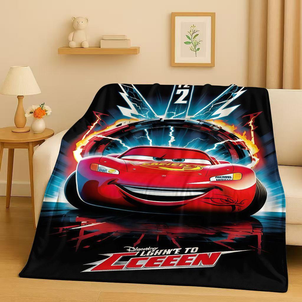 Sanrio Cartoon Cars Lightning McQueen Christmas Gift Flannel Blanket,Ultra Soft Plush Throw for Home Bedroom Bed Sofa Cover Kids