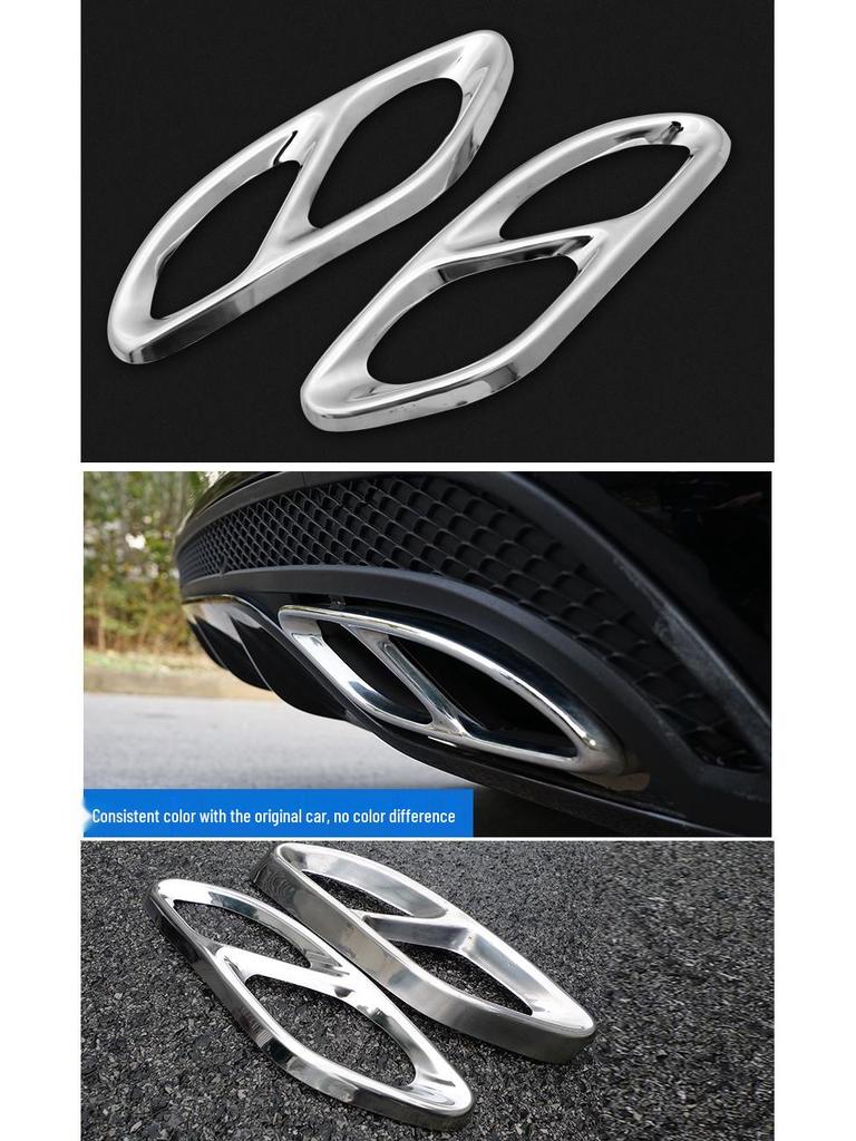 Couvercle de sortie d'échappement compatible pour Mercedes Classe A, C, E, GLC - Modification décorative à quatre sorties.