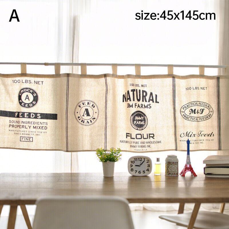 Kitchen Laundry Curtains Vintage English Words Cafe Restaurant Kitchen Half Curtain Door Short Curtain Home Decoration New