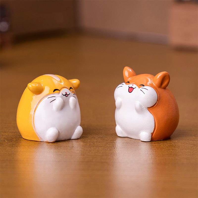 Cartoon Hamster Mikrolandschaft Ornamente Miniaturfiguren DIY Heimdekoration Autoinnenraum Schreibtischzubehör Geschenke
