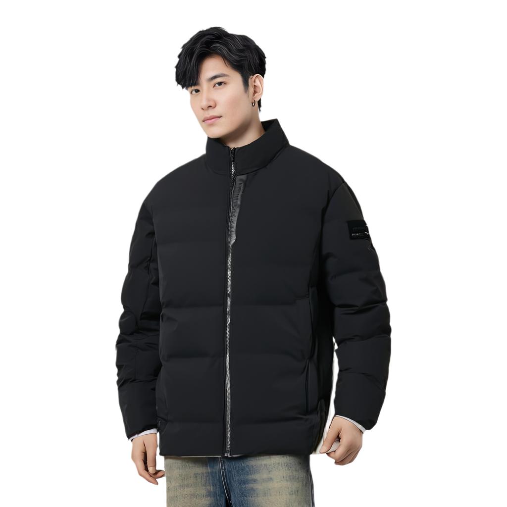 Anta Variety Training Collection Down Jackets Men's Black Stand Collar Moderate Down Jacket 152347908-3