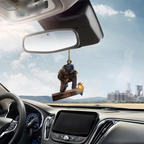 Svářečské ozdoby na vánoční stromek 2D plochá svářečská ozdoba akrylová vánoční stromková závěsná dekorace dárky pro muže svářeče