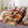Pomeranian Print Flannel Blanket, High Quality Comfortable for All Seasons, Home Decor, Warmth and Comfort, Perfect for Christmas Gifts