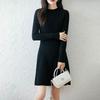 Women Sweater Dress 100% Wool TIDENOVEL O-neck Knit Long Pullover Winter Jumpers Wool Long Dress Female