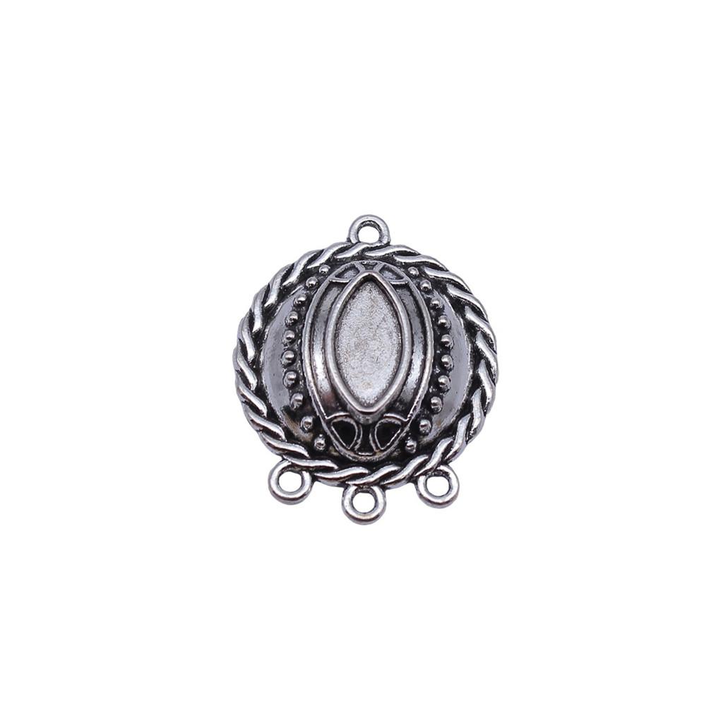 Floral Multi Loop Charm Vintage Filigree Findings Fit Flat Cabochon For Jewelry DIY