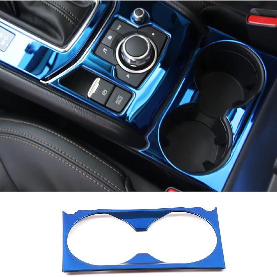 Car Accessories Fit for Mazda CX-5 CX5 2017-2022 2023 2024 2025 Interior Front Water Drink Cup Holders Cover Trim Bezel (Brushed Black Style)