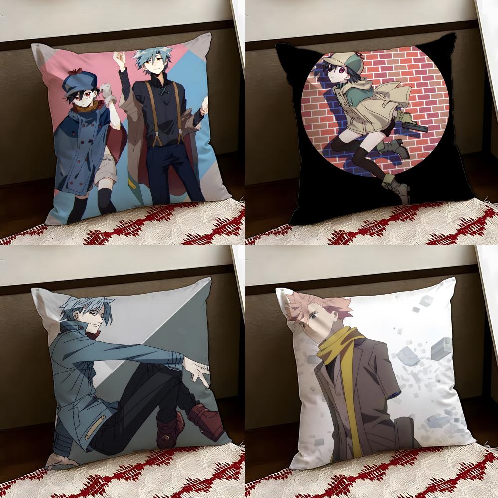 IIDINVADED Anime Cushion Cover Reversible Soft Durable Pillow Cover Home Car MultiScene Use for Daily Comfort