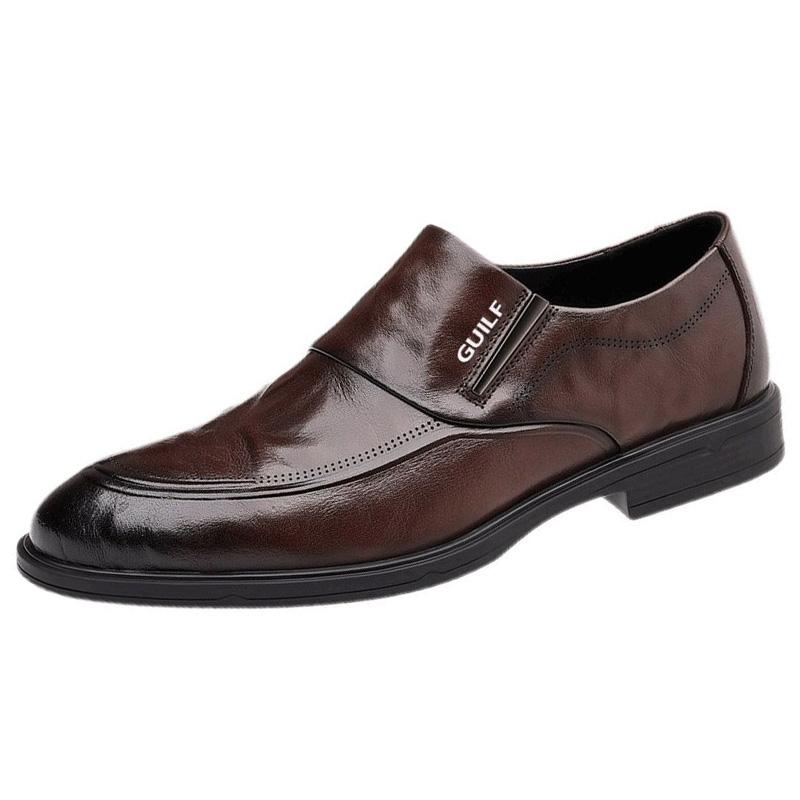 Soft Leather Shoes Mens Business Casual Shoes Slip-on Black Brown Loafers Shoes Flat Comfortable Brand Male Footwear