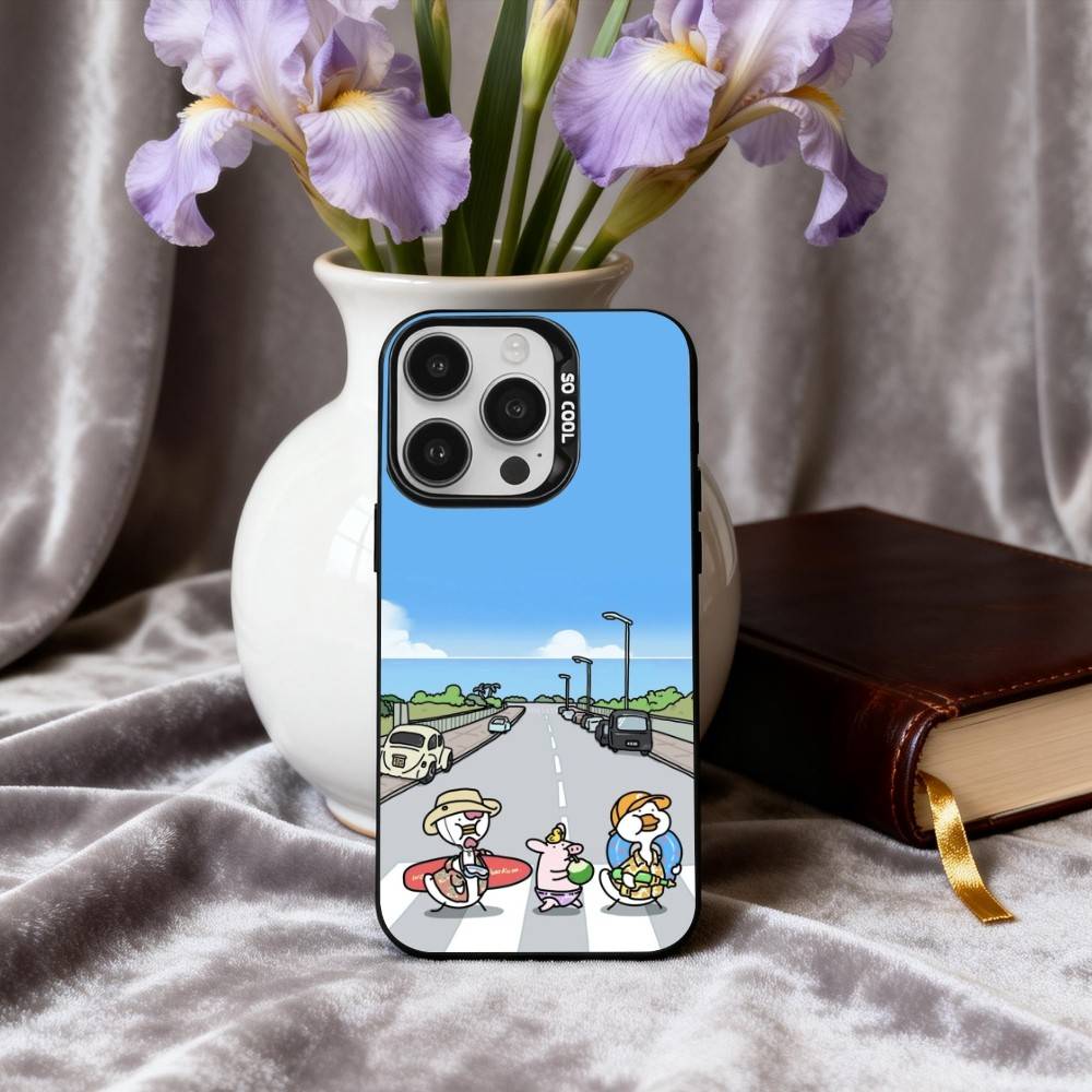 Cute D-Doubao D-Duck Phone Case For iPhone17,16,15,14,13,12,11 Plus,Pro Max Black Candy silver phone case
