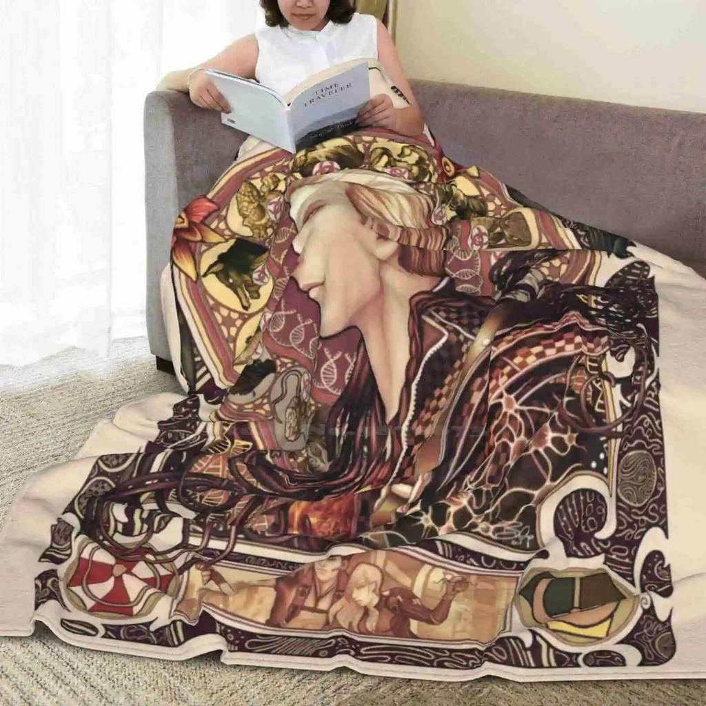 Zagrożenie biologiczne Zodiak Najlepiej sprzedający się pokój Domowy flanelowy koc Kompozycja Studium Mistrz Alphonse Mucha Nouveau Albert Wesker