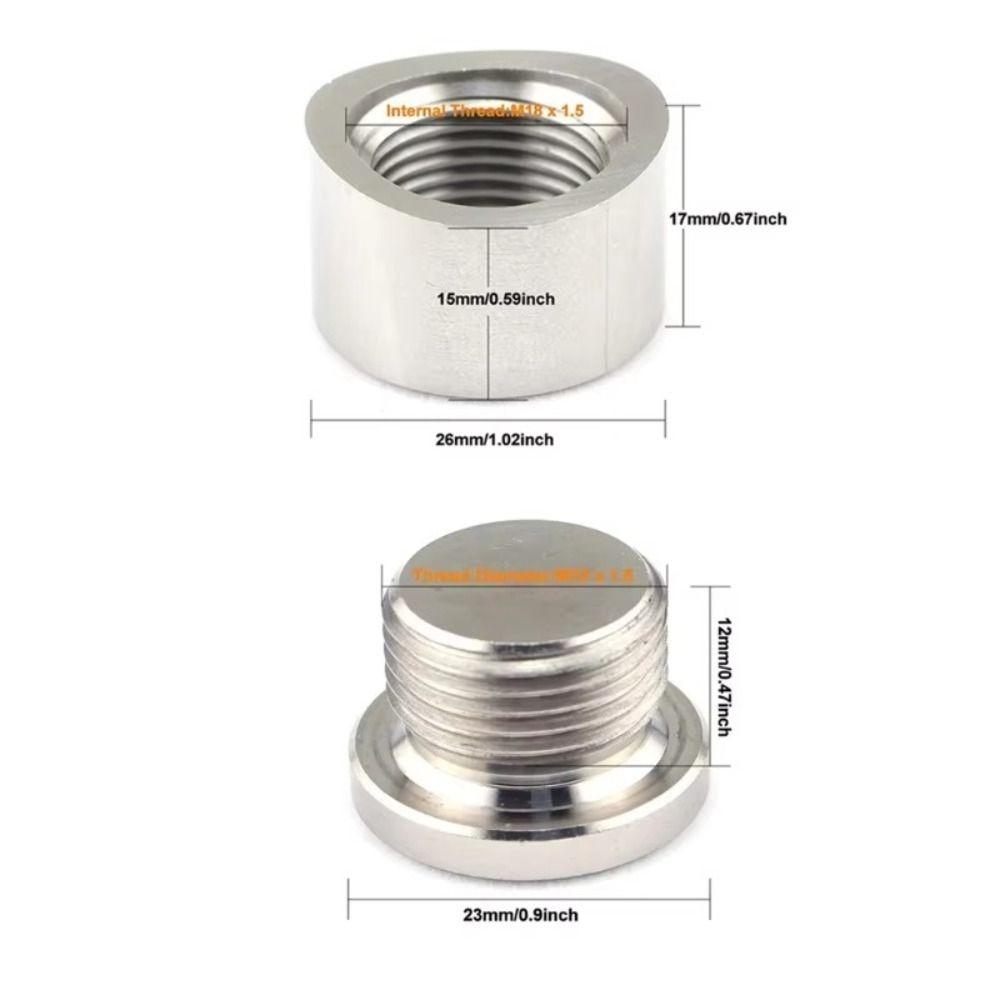 M18x1.5 Oxygen Sensor Bung Inner Hex Head Weld Bung Kit Anti-rust Bung Plug Nut