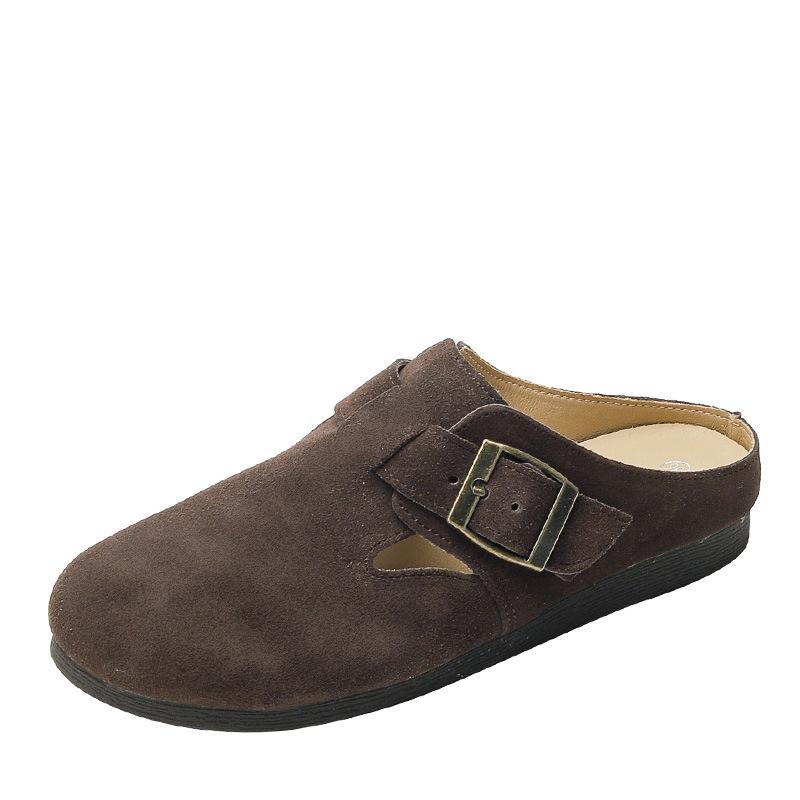 

Туфли Boken женские кожаные матовые на плоской подошве на один педаль мягкая подошва мягкая поверхность удобные уродливо-милые японский ретро туфли Boken одинарная обувь one-year warranty