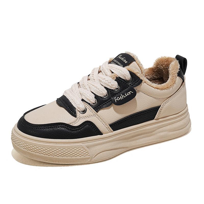 Winter new fleece cotton sneakers ins soft sole thick sole casual sports cotton shoes H