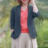 ZANZEA Women Casual Suit Collar Solid Color Long Sleeve Thin Cardigan Tops