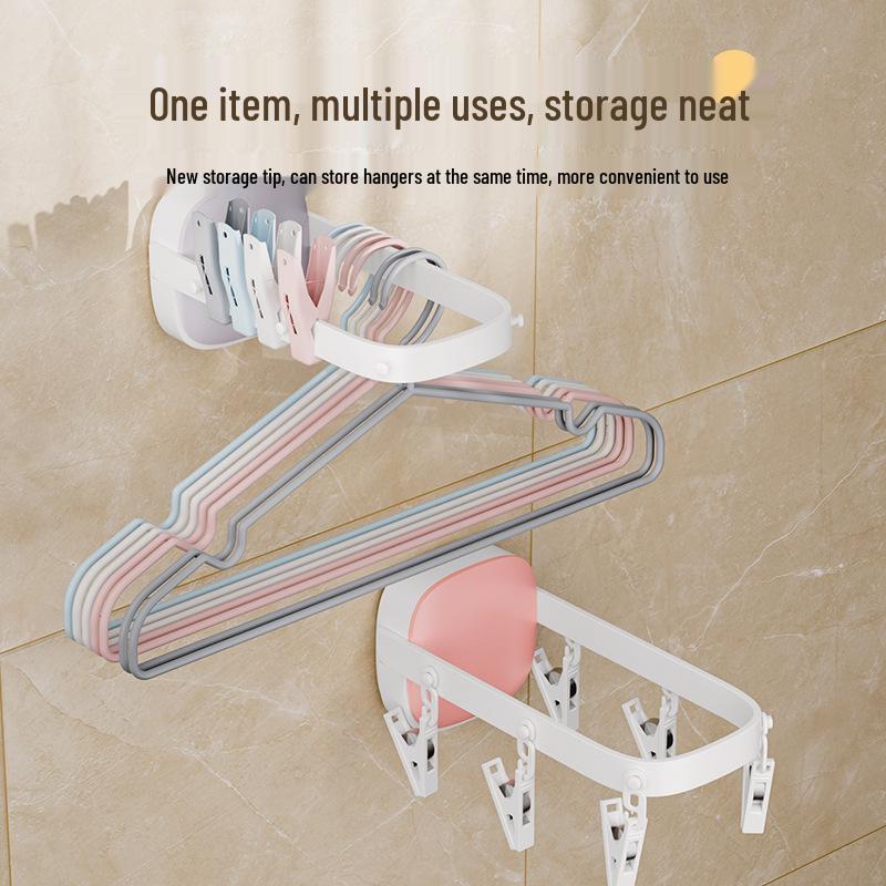 Punch-Free Wall-Mounted Folding Clothes Drying Rack for Indoor and Balcony Use