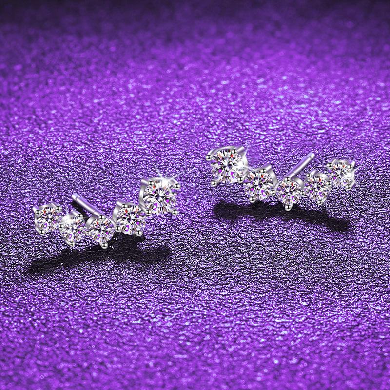 2025 Versatile Moissanite Stud Earrings: High-End Fashion in 925 Sterling Silver for Women