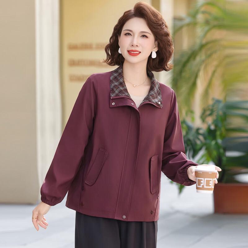Fengxiao Women's Spring Autumn Casual Loose Fit Lapel Jacket