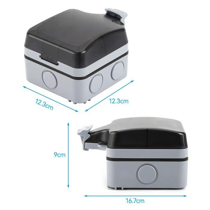 Prise externe étanche - outinhao - ql0006a - ip66 - 16a - gris argenté