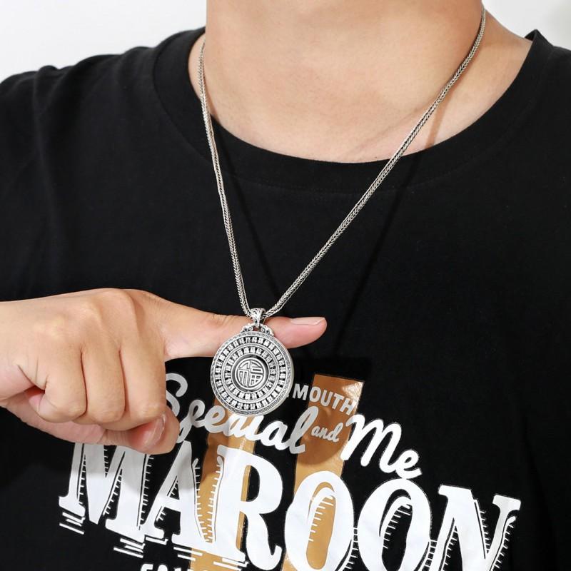 Rotating Peace Knot Pendant Necklace Men Women Vintage Style Copper Crystal Charm Jewelry With Chain Options