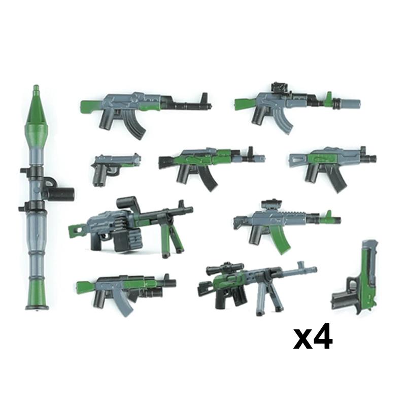 Andra världskriget Militära Vapen Byggklossar Armé Soldater Figurer 98K MG34 MG42 PPSH Vapenbälte Tillbehör Klossar Leksaker För Barn