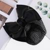 Vintage Simple Spring Clip Retro Elegant Cloth Mesh Snood Bow headwear Women Headdress Hairnet