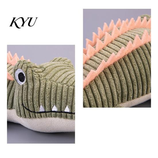 Aggressive Chewers Toys for Dogs Corduroy Crocodile Dog Toy, Squeaky Plush Chew Soft Teeth Grinding Boredom Relief Stuffed Animal Small To Medium